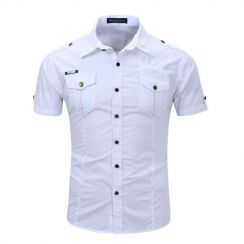 Short Sleeve Turn Down Collar Safari Style Shirts For Men 2 PCS
