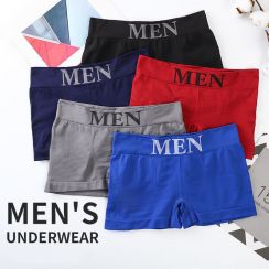3 Pack Mens Middle Waist Underwear Mens Seamless Boxer Briefs